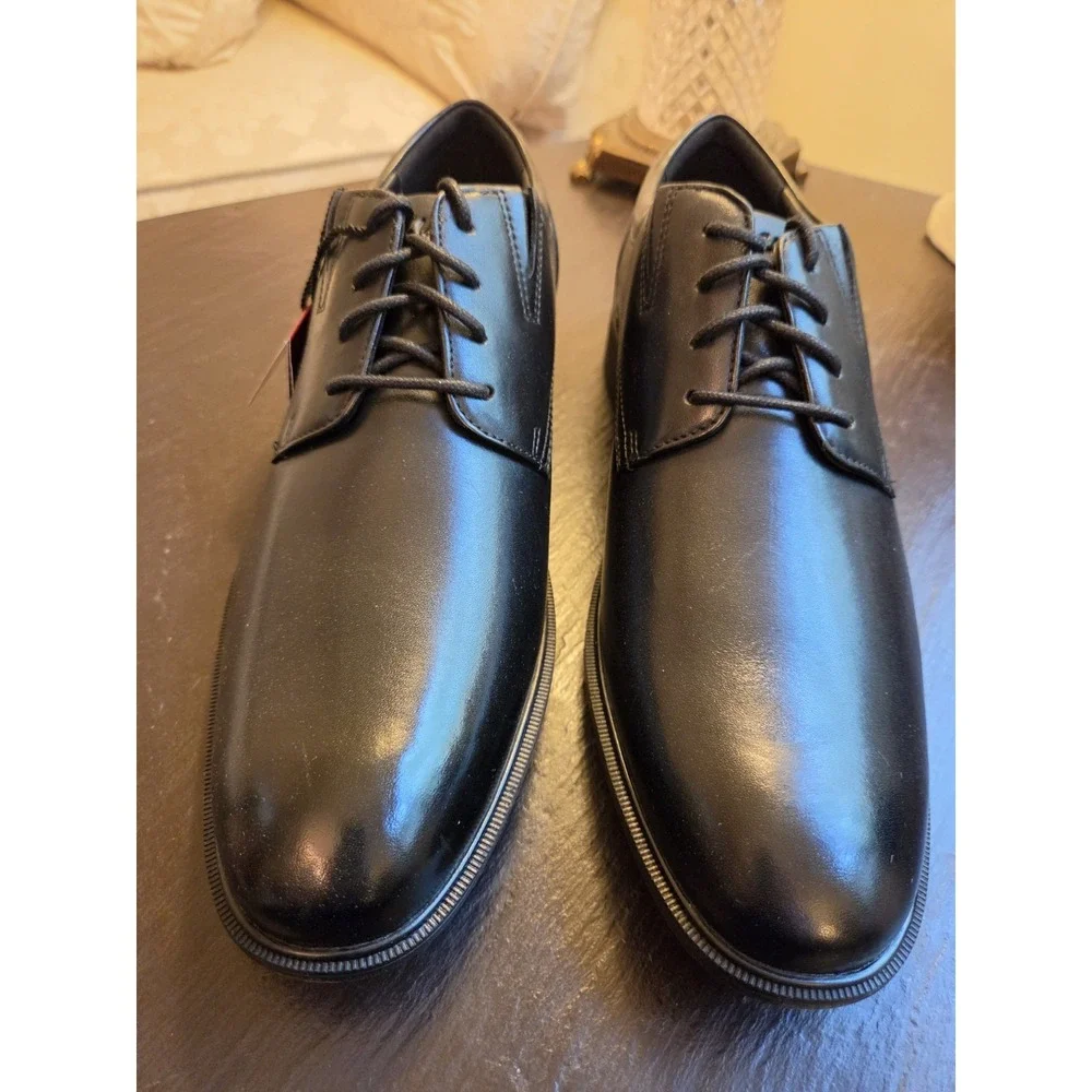 Clarks Men's Steadwell Lace-Up Oxford Shoes Black Leather Size 8.5M NEW! $115